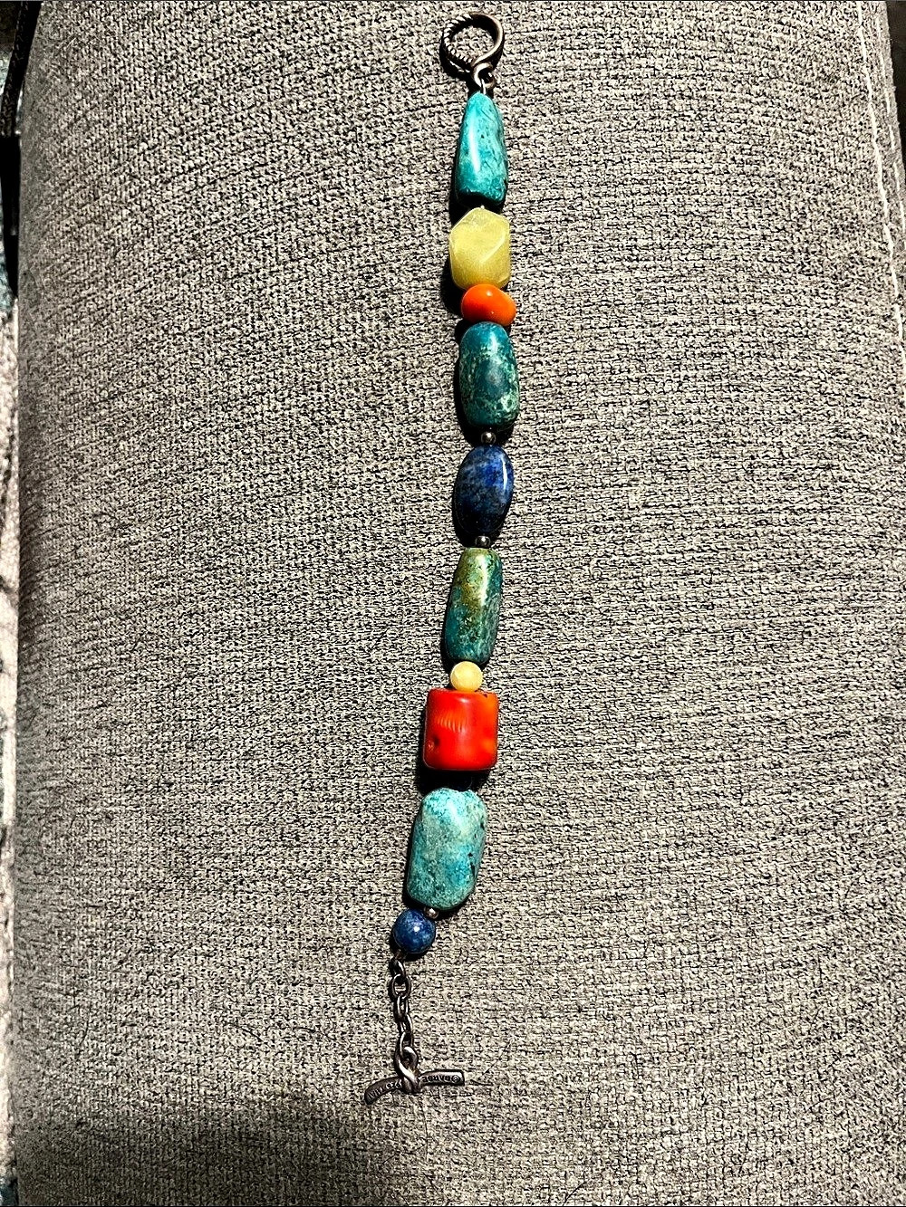 Barse Beaded Toggle Bracelet in Turquoise & Blue